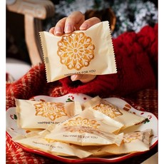 《巧緻》 雪花 聖誕節 餅乾袋 西點袋 曲奇餅乾袋 雪花酥袋 雪Q餅袋 機封袋 熱封袋, 1個, 100±2個