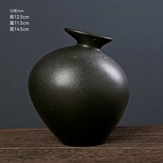 仿古粗陶花瓶 禪風裝飾擺件, 亞黑花瓶