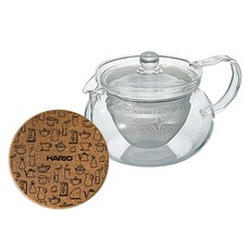 HARIO 茶茶急須丸形茶壺，耐熱玻璃材質，附不鏽鋼濾網，450ml/700ml, 茶茶急須丸形茶壺, 1個, 450ml