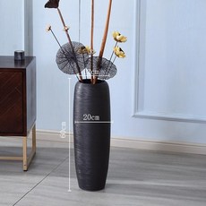 긴꽃병 대형 인테리어 라운지 분갈이 원통형 현관 화병, 소형 높이 60cm 지름 20cm 12cm