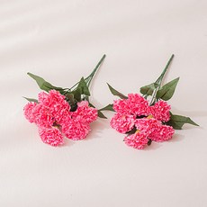 [데코봉봉] 빅 카네이션 부쉬 진핑크 7송이 2개 가짜 장식꽃 성묘 어버이날 선물