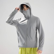 2026 夏季防曬外套 男女款 冰絲涼感連帽運動外套 登山釣魚服 輕薄透氣 寬鬆防曬衣 遮陽 抗UV 彈力帽衫 情侶夏天工作長袖防曬衫, 女款-淺灰