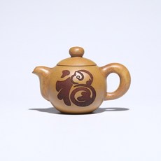紫砂壺 焦糖色 手工製作 福猴設計 龍骨金砂, 1個