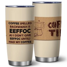 ECLATIS ATHAND & 재미있는 커피 텀블러 COFF 오프2E(넓음) Because Tiny Humans Are Exhaustings 591.5ml20온스 단열 스테, Eeffoc-01
