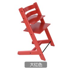 트리트랩 성장의자 높이조절 식탁의자 원목 공부의자 안전가드 포함, 브라이트레드