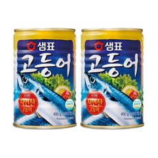 샘표 원터치 고등어 통조림, 2개, 400g