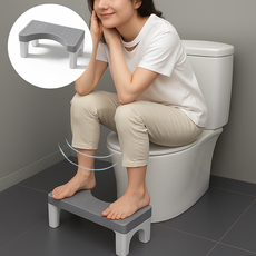 아우리온 쾌변도움 자세교정 미끄럼방지 변기 발 받침대, 그레이, 1개