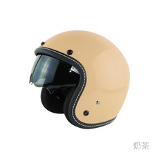 華泰 K-806A5 車線邊 KK 復古帽 半罩 3/4罩 內墨鏡 安全帽 內襯全可拆, 奶茶
