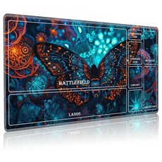 BREIDMKFM 매직 존이 있는 MTG용 플레이매트 61 x 35.6cm(24 14인치) MTG TCG용 게임 플레이 매트 트레이딩 카드 매트 데스크 스티치 가장자리 미끄, 나비, 02 Zones