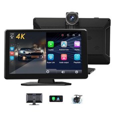 8.1인치 HD 자동차 스테레오 1080P 리버스 카메라 및 4K 대시 캠 미러 링크/블루투스/GPS 네비게이션/위성 라디오 모든 차량에 범용 핏, 8.1인치 HD 자동차 스테레오, 1080P 리버스 카