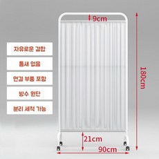 의료용 이동식 칸막이 접이식 파티션 탕비실 요양원 진료실 파티션 1단 <이동식>, 흰색