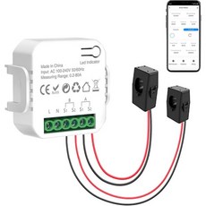 WiFi 스마트 전기 계량기 듀얼 채널 스마트 홈 에너지 모니터 2PCS 80A CT 클램프 보정 기능 Tuya 스마트 라이프 앱 리모컨 실시간 전기 모니터, WiFi 스마트 전기 계량기 듀얼 채널 스마트 홈 에너
