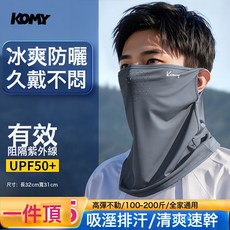 冰絲防曬面罩女分片式可喝水透氣輕薄防紫外線全臉遮陽圍脖
