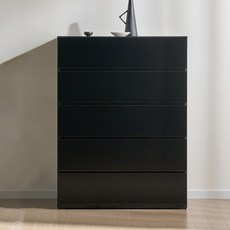 캐슬 1000 하이그로시 5단 서랍장 E0, (무광)블랙