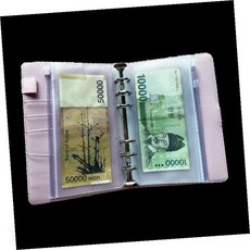 현금 생활비 관리 바인더 지퍼백 머니 포켓 가계부 다이어리 티켓 보관 파우치, 1개, A6