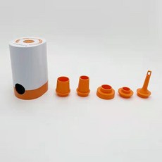 無線便攜電動充氣抽氣迷你打氣機 適用於真空袋/充氣墊/游泳圈, 1個, 橙白色電池款【五號六節】