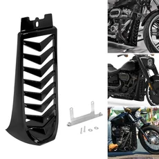 오토바이 블랙 프론트 로어 라디에이터 턱 페어링 스포일러 프레임 커버 Harley Softail Street Fat Bob 브, 01 Black chin spoiler