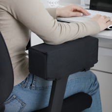 바잇마이 사무실 컴퓨터 의자 팔걸이 쿠션 10cm 높은 푹신한 팔쿠션 2p, 블랙