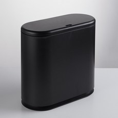 위시월드 원터치 쓰레기통 화장실 휴지통 10L, 블랙