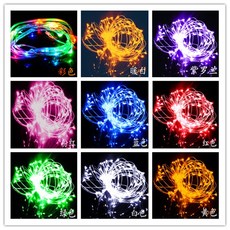 LED銅線螢火蟲裝飾燈串, 黃色,200cm(電池盒)