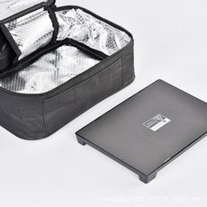 발열가방 차량용 파우치 취사 캠핑 휴대용 발열팩 발열도시락 비화식 충전 차박 12v, 블랙 가방+히팅 플레이트, 220V표준, 1L