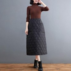 冬季羽絨棉長裙