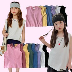 러브비쥬엔젤 키즈 베이직 오버 나시티셔츠 5-17호 2종 (LA26WS2TS005)