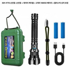 충전식 손전등 산악조명 방수 아웃도어 루멘 휴대용 등산 하이킹 비상용 캠핑 제품 슬로프조명, 8.롱 P70 18650 듀얼선물세트