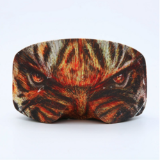 滑雪鏡收納套，山峰設計，柔軟保護，輕巧便攜, 猛虎, 1個