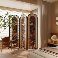 設計師藤編屏風隔斷 法式客廳入戶實木家用小戶型酒店餐廳移動摺疊隔板, 1個, 單扇寬50cm*高190cm（純實木）,樟子鬆