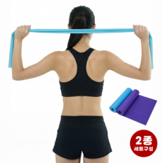 라이프엔라이크 운동밴드 스트레칭 요가밴드 라텍스 와이드 홈트 2종 세트, 1세트, 블루+퍼플