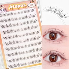 아토포스 노글루 속눈썹 내추럴 포인트 아이래쉬 연장 6-10mm 100모 대용량, 1개, 블랙