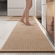 체니일이 엮인주방매트 주방매트 특대형, 갈색