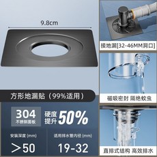 洗衣機下水管接頭 地漏專用三通過濾網防頭髮下水道封口蓋防臭, 1個, 替換麵闆 一個,不銹鋼+ABS電鍍彎頭 洗衣改造專用