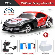 미니드리프트RC카 마이크로rc카 무선 조종 원격 알씨카 레이싱 4륜 2.4G, K969 2B Foam Box