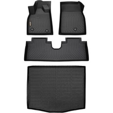 3D카매트 자동차바닥 입체 포드 머스탱 마하 E 2015-2024 2025를 위한 빈 모터 플로어 매트 및 카고 라이너 세트 E를 전천후 자동차 고무 TPE 트렁크 액세서리, 1) Car Mats for Ford Mustang M