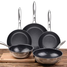 셰프마스터 통3중 엠보세라믹코팅 인덕션 스텐 프라이팬/궁중팬 택1, 1개, 28cm프라이팬, 블랙