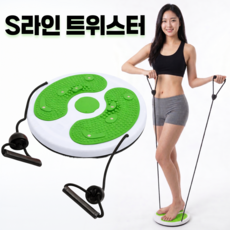 KM SPORTS S라인 트위스트 허리회전 운동기구, 그린, 1개