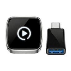 BuddhiGear Carplay 무선 변환 박스 애플 차량용 2in1 연동 어댑터, 은색, CC6