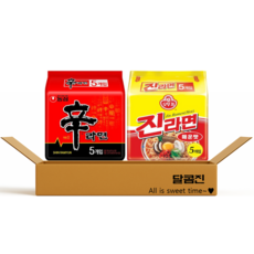 [달콤진] 신라면 5봉 + 진라면 매운맛 5봉 세트 korea ramen