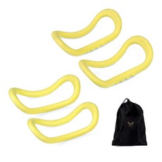 데비 하드 & 프로소프트 요가링 4개입 파우치 세트, 옐로우, 1개