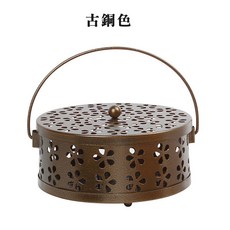 台灣賣家 鐵藝蚊香盒 香薰爐 蚊香片 蚊香爐 薰香盒 防蚊蟲 檀香架, 【古銅色】蚊香架 蚊香盤 蚊香座
