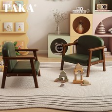 낮은체어 럭셔리 1인 원목카페의자 암체어 소파 호텔의자, 올리브색