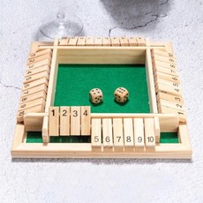 數字四面翻牌遊戲棋 朋友聚會互動桌遊 酒吧KTV喝酒多面翻轉遊戲, 1個, 原木色綠底