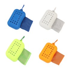 4Monster 怪物運動毛巾 4 件套 藍色灰色綠色橙色酷速乾矽膠套冰巾