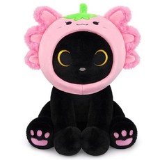 Hagusahuo 미국매장정품+ 고양이 꿀벌 플러시 20.3cm 8인치 카와이 검은 의상 귀여운 봉제 새끼 동물 부드러운 포옹 가능한 장난감 어린이 크리스마스 생일 선물 172, 핑크.