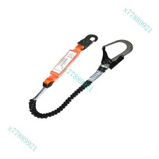 高空作業安全繩耐磨工地施工保險帶防墜落, 橘色緩衝包/黑色合金單大鉤, 1個