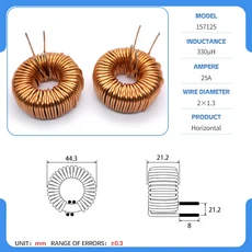 40mm 6.8/33/180/220/330/900UH/2/10/15MH KS 157125 Sendust 토로이달 인덕터 SPWM 필터, 13 330uH 2x1.3 H, 01 CHINA