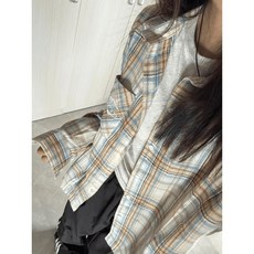 賣場優選童裝 女童襯衫 兒童襯衫百搭休閒女大童寬鬆襯衣長袖外穿2025新款韓版哈倫風格子