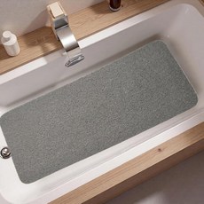 Dasenvo PVC 샤워 매트 미끄럼 방지 욕실 욕조용 욕조 빠른 건조 바닥 및 욕실용 세탁 가능한 방수 흡착 매트 (베이지 49.9 x 99.37cm(15.7 39.37, 회색